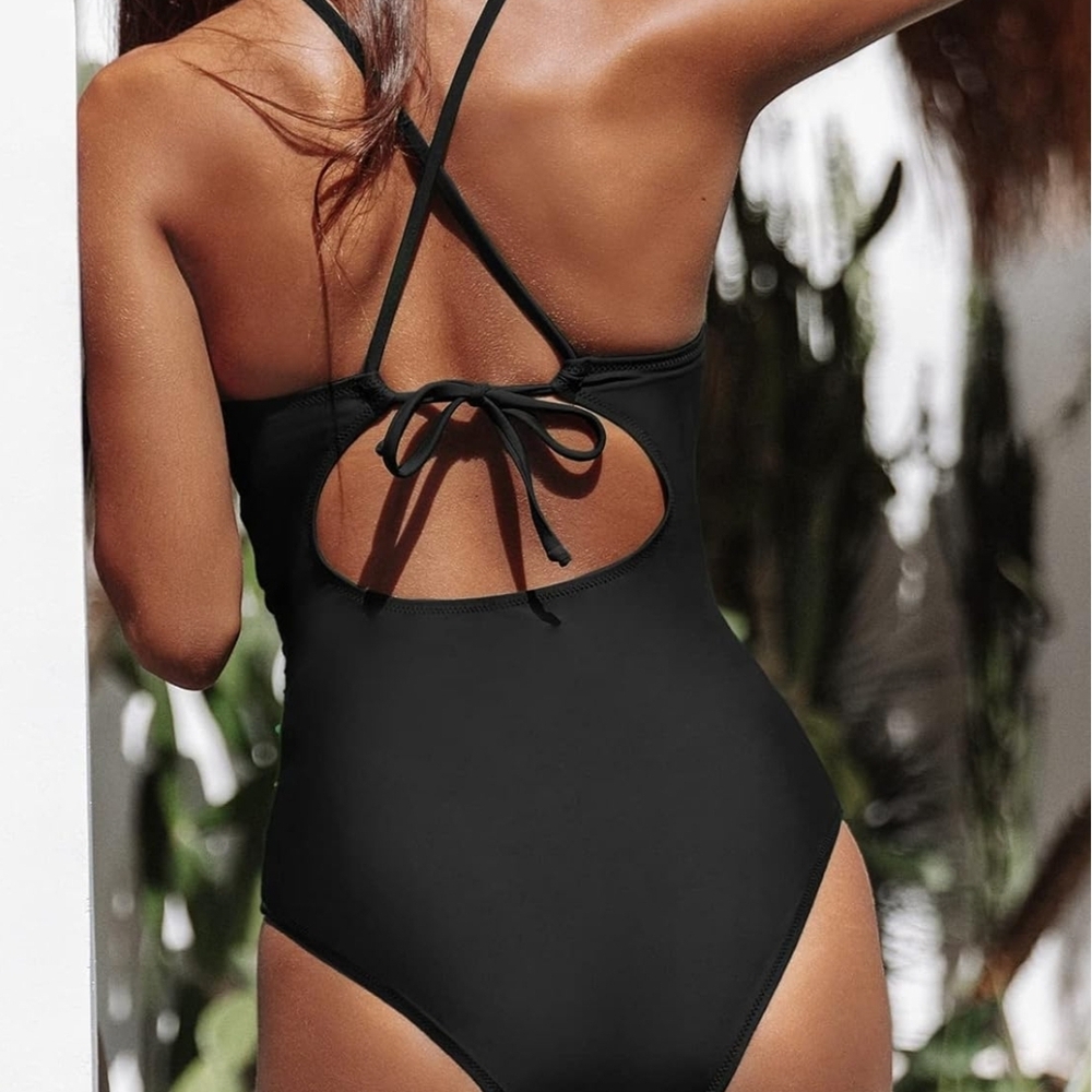 Cupshe Black Ruffled One Piece Swimsuit - Picture 2 of 6